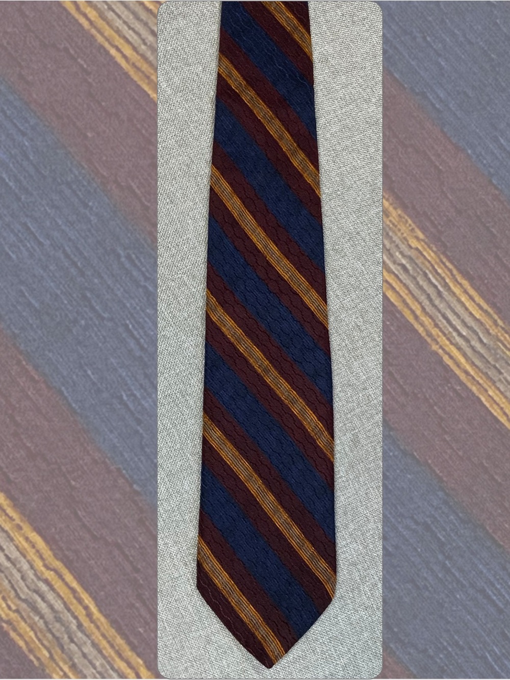 J.Z. Richards Silk Tie Burgundy Navy Gold Stripe